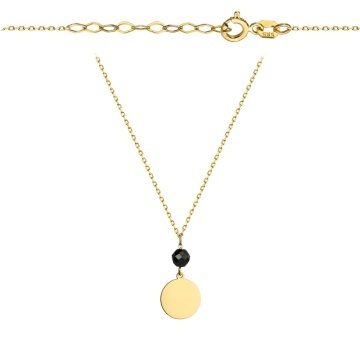 Colier cu Banut si Piatra Neagra- Aur 14k