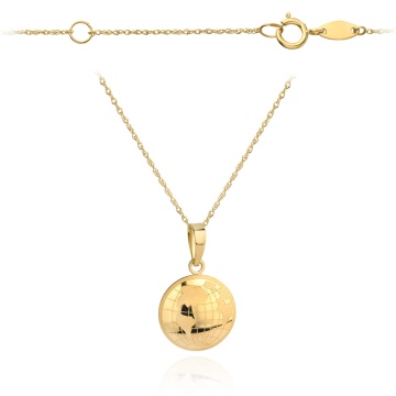 Colier cu Globul Pamantesc- Aur 14k