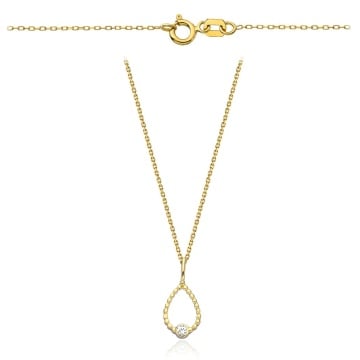 Colier cu Pandant din Aur si Cristal- 14k