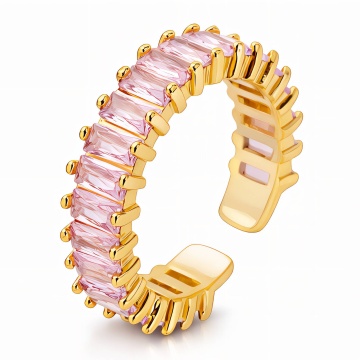 Inel Alure Pink din inox placat cu aur 18K