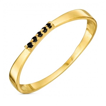 Inel Aur 14k cu Cristale Negre