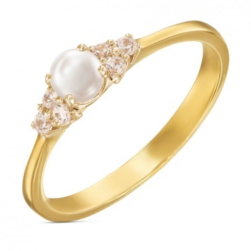 Inel de aur 14k cu perle si zirconii