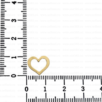 Link din aur 14k - pentru bratara - inimioara contur XL