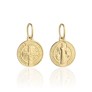 Medalion Aur 14K Sfântul Benedict Mic