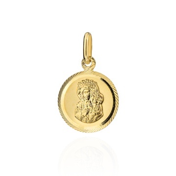 Medalion Mic Aur 14k cu Maica Sfanta