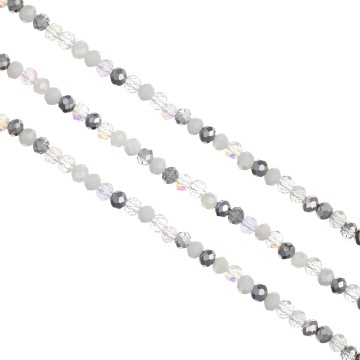 Mix cristale rondele 4mm multicolor silver ~ aprox 410 buc