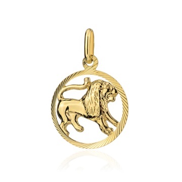 Pandantiv Aur 14K cu Semnul Zodiacal Leu