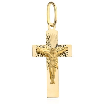 Pandantiv Cruce Aur 14k cu Iisus Hristos