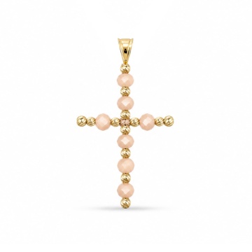 Pandantiv Cruce Beige din AUR 14K