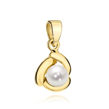 Pandantiv din Aur 14K cu Perlă Naturală și Montură Decorativă