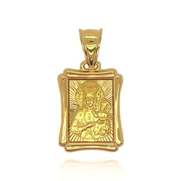 Pandantiv dreptunghiular Maica Domnului - Aur 14k