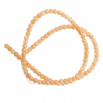 Sirag Cristale de sticla Crackle 4 mm ~ aprox 95 buc / sirag, culoare Marigold