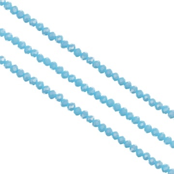 Șirag cristale rondele 4mm, culoare Albastru Arctic AB, Aprox 130 buc
