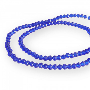 Șirag cristale rondele 4mm, culoare Cobalt Transparent, Aprox 130 buc