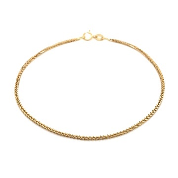 Brățară Aur 14K, Model Coadă de Vulpe, Fațete Diamant, 19 cm - Lățime 2 mm