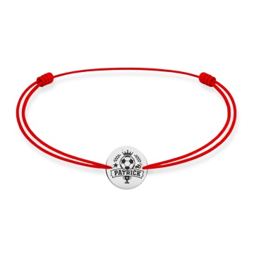 Brățară Copii cu Bănuț Minge de Fotbal Personalizată din Argint 925 și Șnur Reglabil