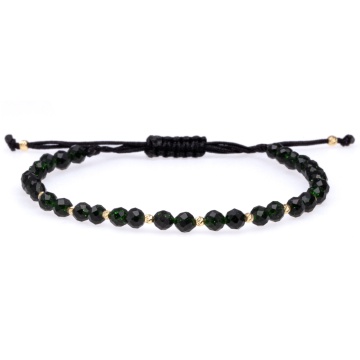 Brățara Duo cu Green Goldstone si 10 bilute din Aur 14K