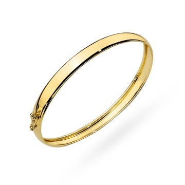 Bratara Fixa Aur 14K Ovala, Eleganta, cu Finisaj Neted