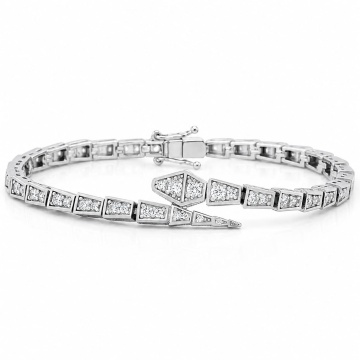 Bratara Geometric Snake din Argint 925