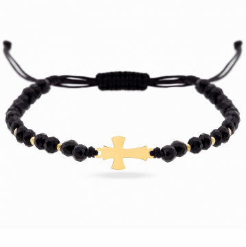 Bratara snur si cruciulita din aur 14k