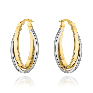 Cercei Aur 14k cu Creole Intrepatrunse