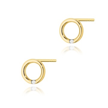 Cercei Aur 14K cu Diamante Naturale 0.01 ct