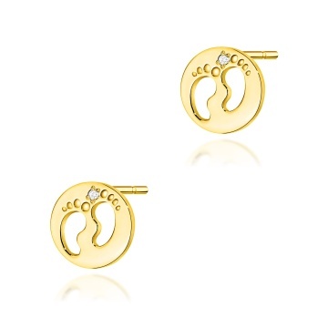 Cercei Aur 14K cu Diamante Naturale 0.01 ct