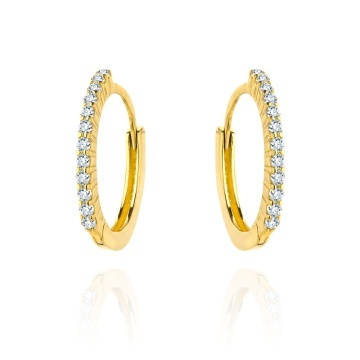 Cercei Creole Aur 14k cu Zirconii Albe