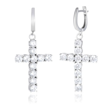 Cercei Crystal Cross din argint 925
