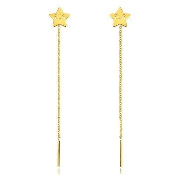 Cercei Happy Star din AUR 14K cu lantișor