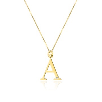 Colier Aur 14K cu Diamant Natural 0.01 ct