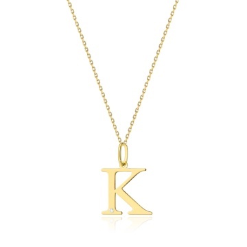Colier Aur 14K cu Diamant Natural 0.01 ct