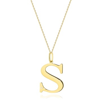 Colier Aur 14K cu Diamant Natural 0.01 ct
