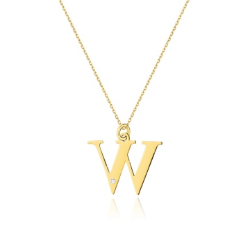 Colier Aur 14K cu Diamant Natural 0.01 ct