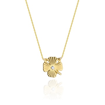 Colier Aur 14K cu Diamant Natural 0.01 ct