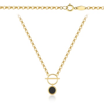 Colier Aur 14k cu Zircon Negru