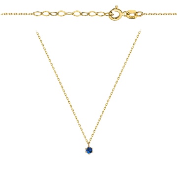 Colier cu Cristal Albastru- Aur 14k