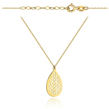 Colier cu Pandantiv Floral- Aur 14k