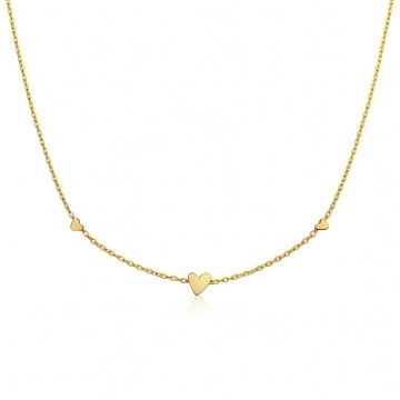 Colier Mini Hearts din inox placat cu aur 18K