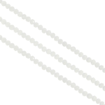 Cristale rondele fațetate de 4 mm - șirag aprox 130 bucăți - alb opalescent