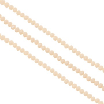Cristale rondele fațetate de 4 mm - șirag aprox 130 bucăți - beige opac