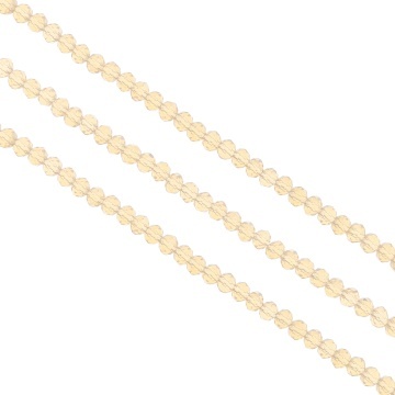 Cristale rondele fațetate de 4 mm - șirag aprox 130 bucăți - beige opalescent