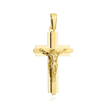 Cruciuliță Aur 14K Cu Finisaj Satinat și Crist Crucificat
