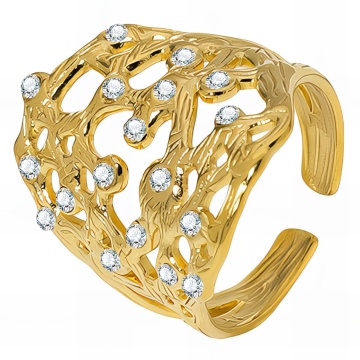 Inel Aristocrat din Inox placat cu AUR 18K Reglabil