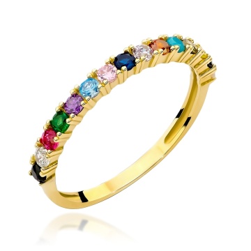 Inel Aur 14k cu Cristale Multicolore