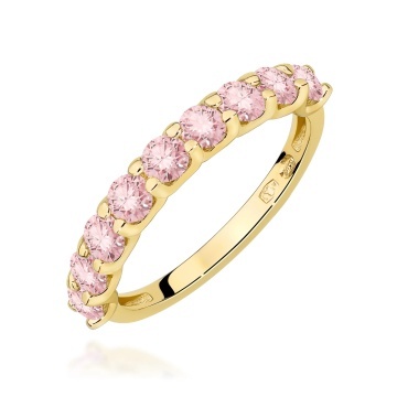 Inel Aur 14K cu Diamante Roz de Laborator 0.90 ct