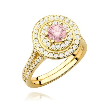 Inel Aur 14K cu Diamante Roz de Laborator 1.11 ct