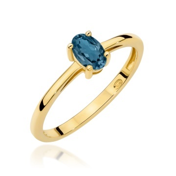 Inel Aur 14K cu Topaz London Blue 0.50 ct
