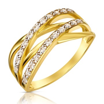 Inel Aur 14k Impletit cu Zirconii