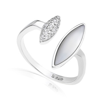 Inel din Argint 925 cu sidef si zirconii 2.5g